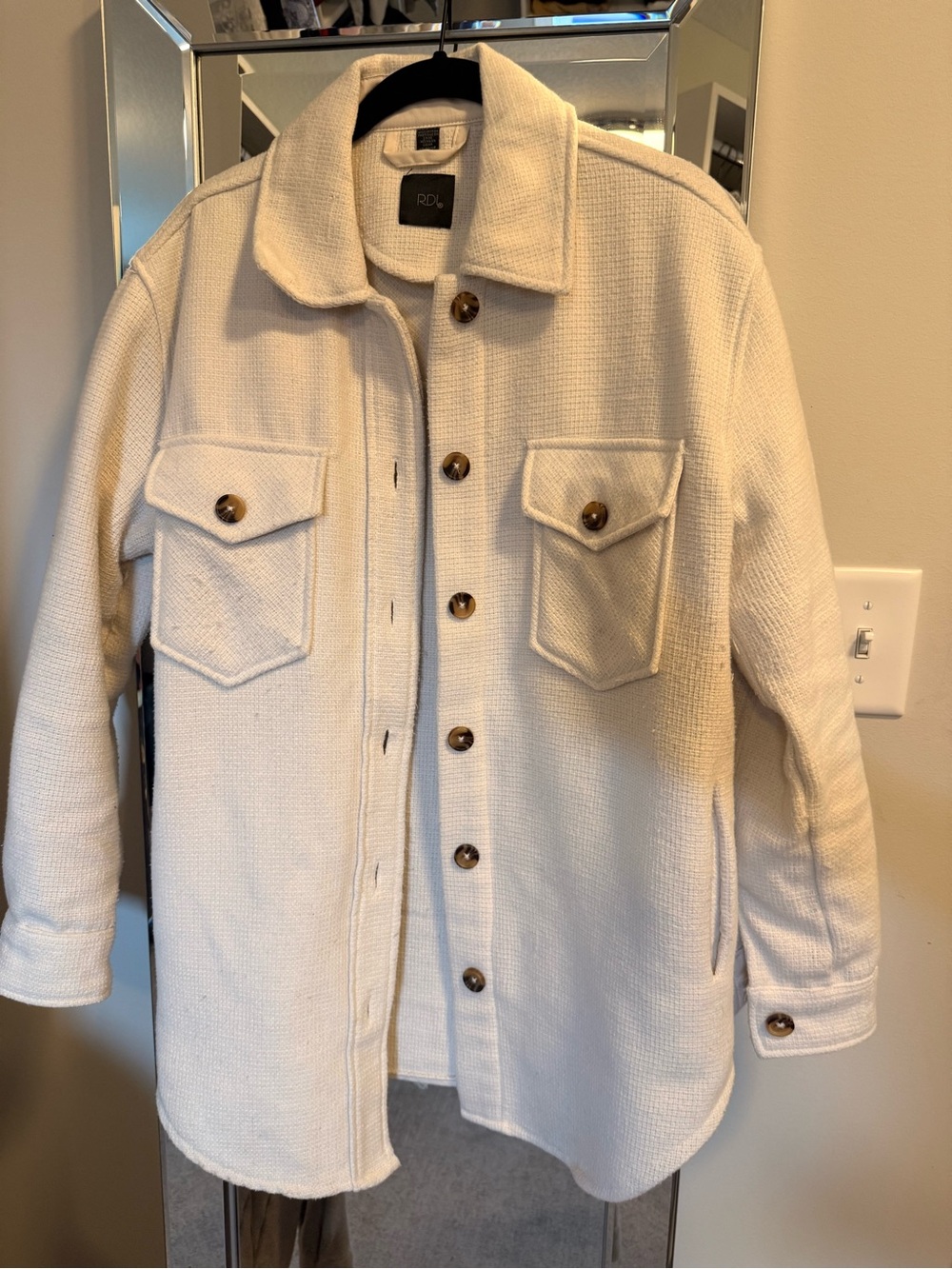 Ivory Button-Front Women’s Jacket
